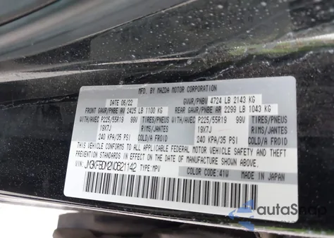 2022 Mazda Cx-5 2.5 S Premium z USA, uszkodzony, nr VIN JM3KFBDM2N0621142